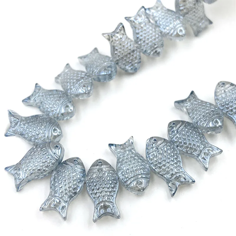 Fish shape crystal glass beads 8x15mm fish shape crystal glass beads for jewelry making DIY craft beads for bracelet earring hairpin accessories