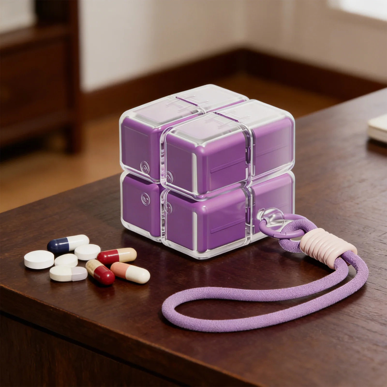 8칸짜리 자석식 약통, 여행용 약통, 생선 기름, 약, 비타민, 보충제, 설탕 등을 위한 간편하게 열리는 약통