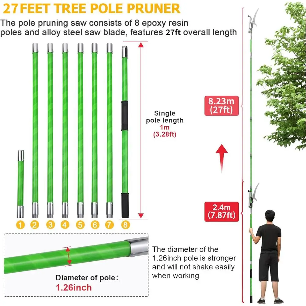 27ft Extendable Tree Pole Pruner 5