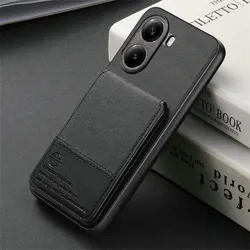Luxury RFID Card Holder Wallet Phone Case - Premium Protective Cover with  Design for Poco X8 Pro Max (Black)