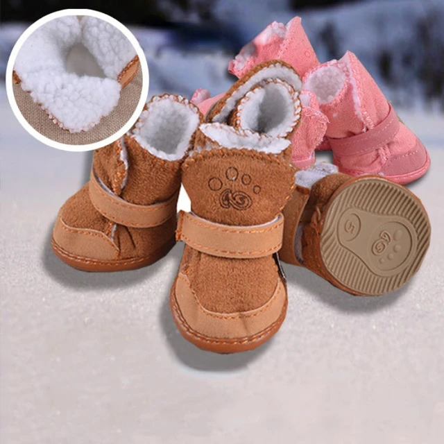 Pet Dog Shoes 4pcs Thick Warm Rain Snow Carton Boots Prewalkers Walking Puppy Sneakers Dog Accessories Pet Dog Shoes 4pcs Thick Warm Rain Snow Carton Boots Prewalkers Walking Puppy Sneakers Dog Accessories