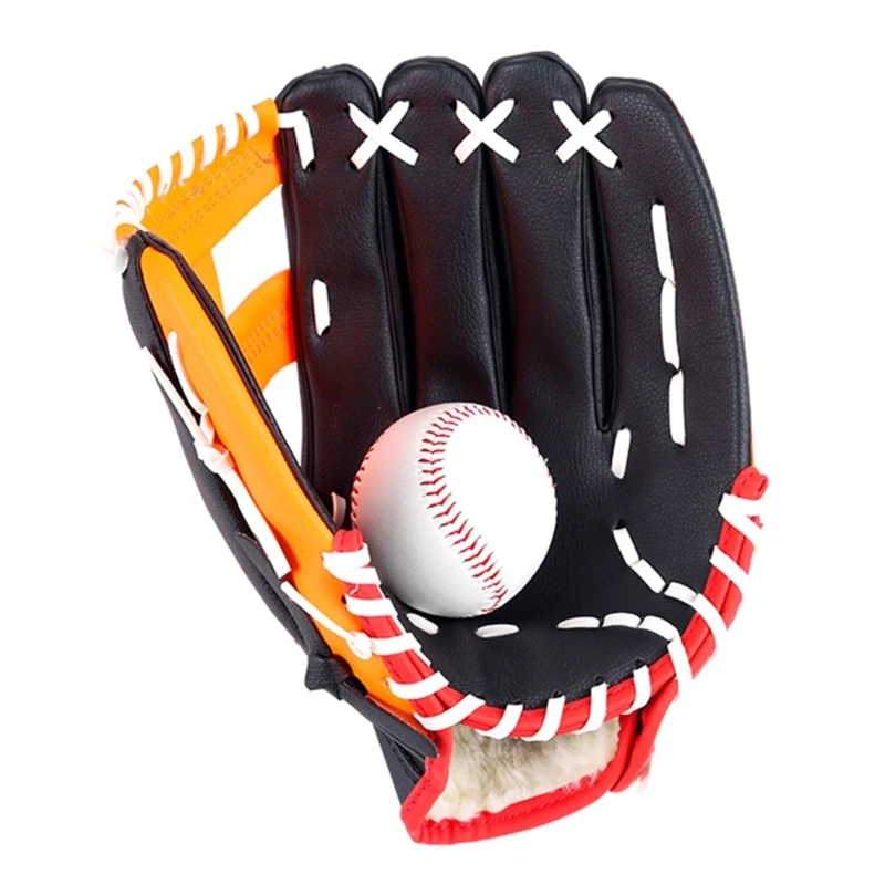 Teen Baseball Gloves Soft PU Leather Batting Gloves Thickening Pitcher Softballs Gloves Catcher Practicing Gloves