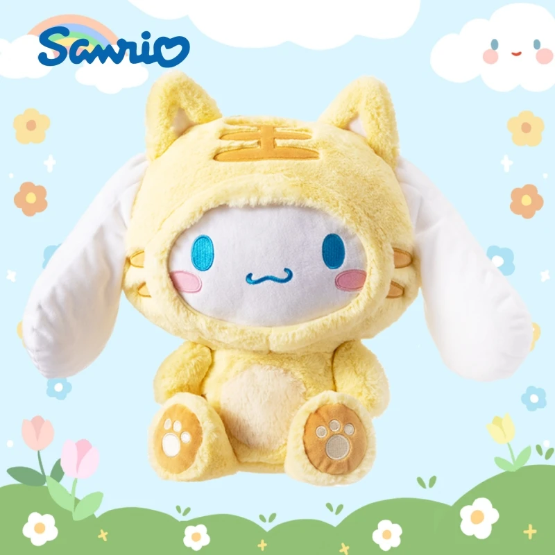 

Сертифицированная продукция Sanrio, плюшевая кукла в виде маленького тигра в коричном цвете, хлопковая игрушка, детский подарок на день рождения