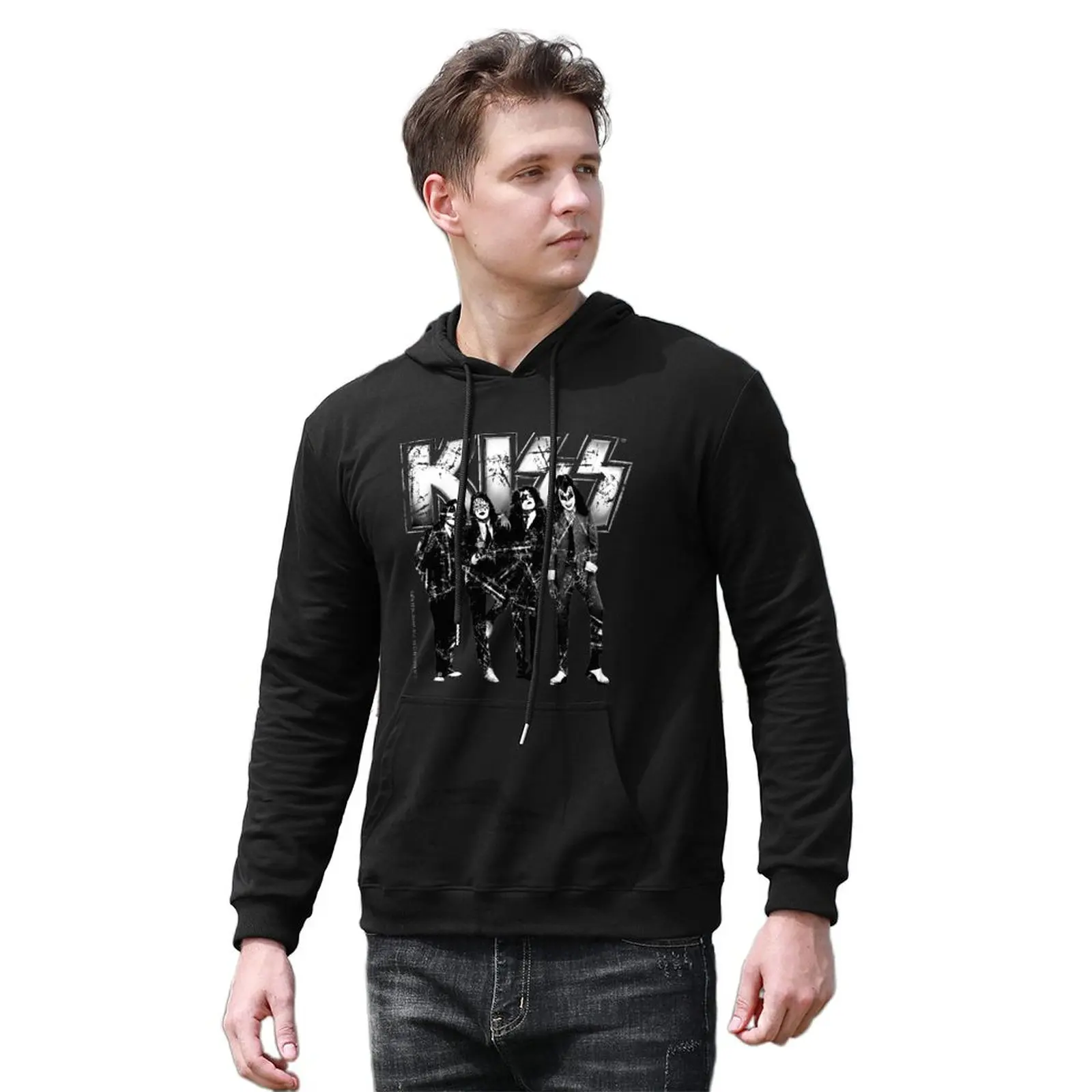 

KISS The Band Hoodies Band Fanart Rock Streewear Singer Warm Cotton Hoodie Nice Outdoor Over Size Pullover Hoodie Men