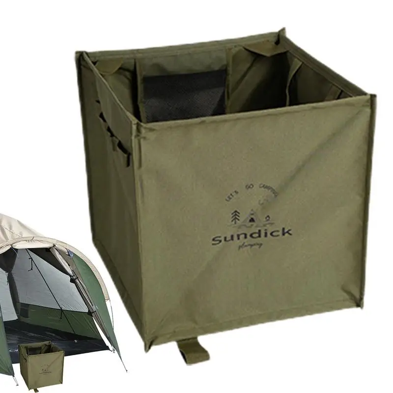 옥스포드 천 재활용 쓰레기통, 야외 접이식 쓰레기통, 사각형 캠핑, 잔디 정원 안뜰 및 파티오, 600D