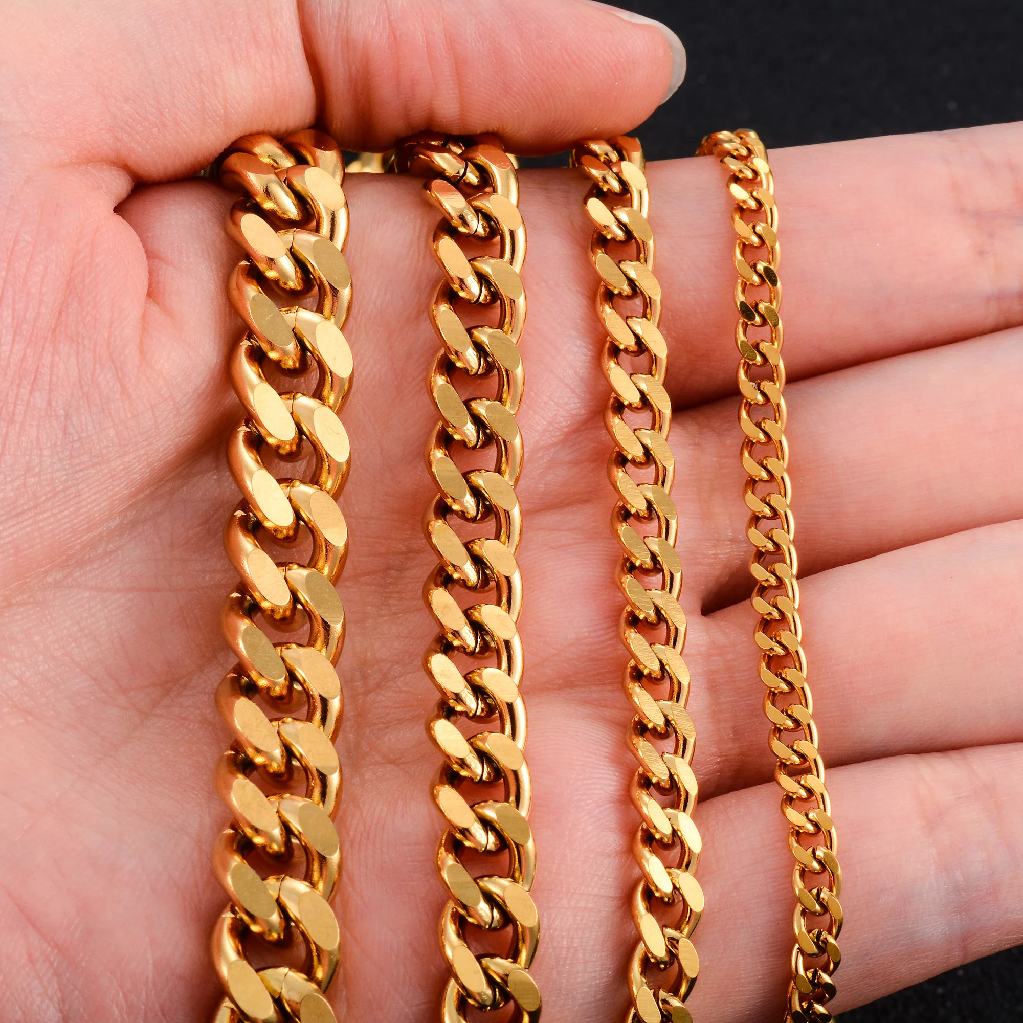 Bracciale A Catena Cubana In Argento Sterling Massiccio: Maglia Miami - Foto 9