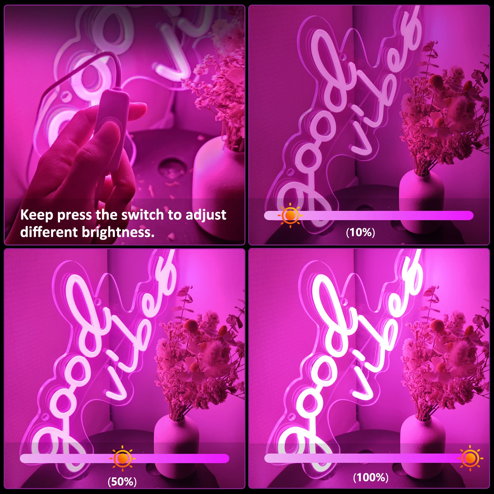 Luzes decorativas do jogo do néon, sinal do ícone, controle do jogo do PS4,  boas vibrações, jogo do cogumelo, suspensão da parede, barra, decoração  Home - AliExpress