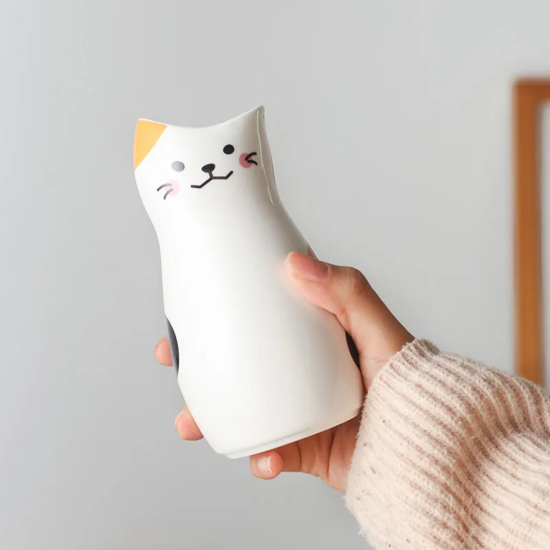 Japanese Sake Pot Kit Hand Painted Cartoon Cat Shochu Cup Set Retro Wine Ceramic Two Cups Barware for Gift Bar Sets Accessories
