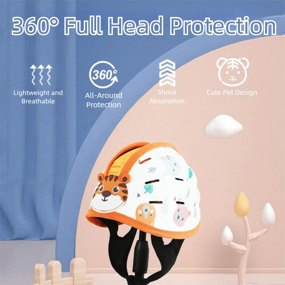 Breathable Baby Safety Hat Lightweight Anti-Collision Toddler Safety Helmet 360-Degree Protection Adjustable Child Head Cushion