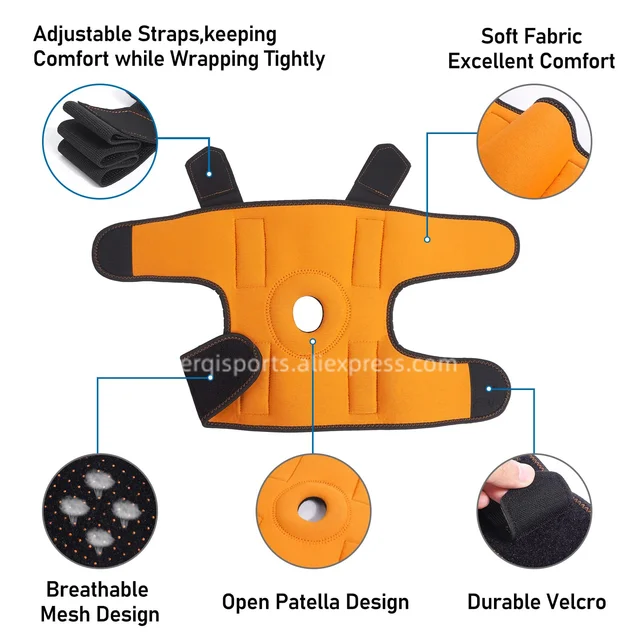 1Pcs Knee Brace Support for arthitis Sport Compression Knee Pad Sleeve for Basketball Volleyball Dance Open Patella Wrap kneepad 3