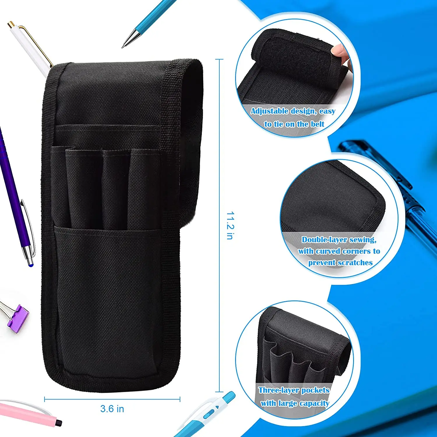 Belt Pen Holder KATOLK Multifunctional Adjustable Tactical Pencil Pouch Detachable Military Duty Pencil Sleeve Case