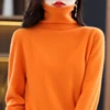 Women's new autumn/winter 100% sweater high-end first-line ready-to-wear knitted pullover loose turtleneck cashmere sweater 4