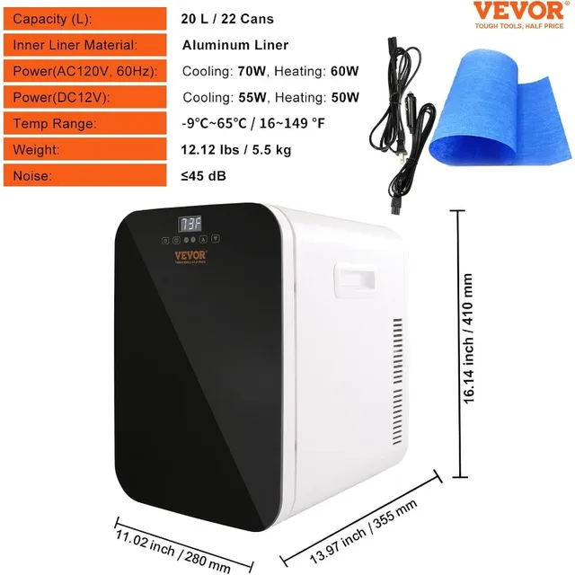 VEVOR 20L Mini Fridge for Skincare, Makeup, and Beverages 6