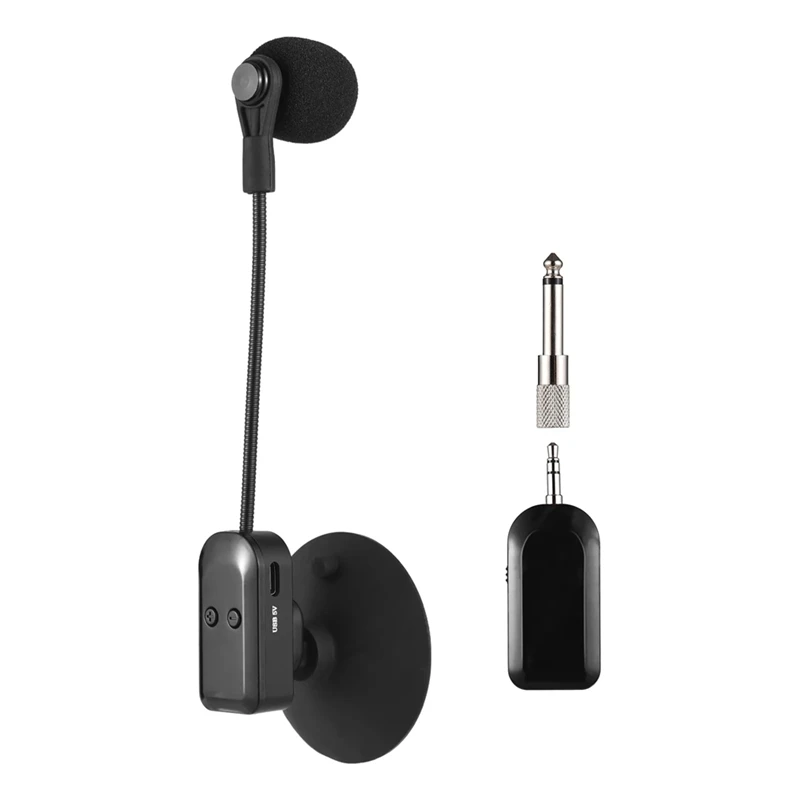 2.4G Wireless Instrument Microphone Receiver With Detachable Suction Cup For Violin Cello Accordion Speakers Microphone