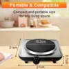 1000W Electric Countertop Single Burner 5 Level Temperature Control Hot Plate for Cooking Stainless Steel Base 220V 3