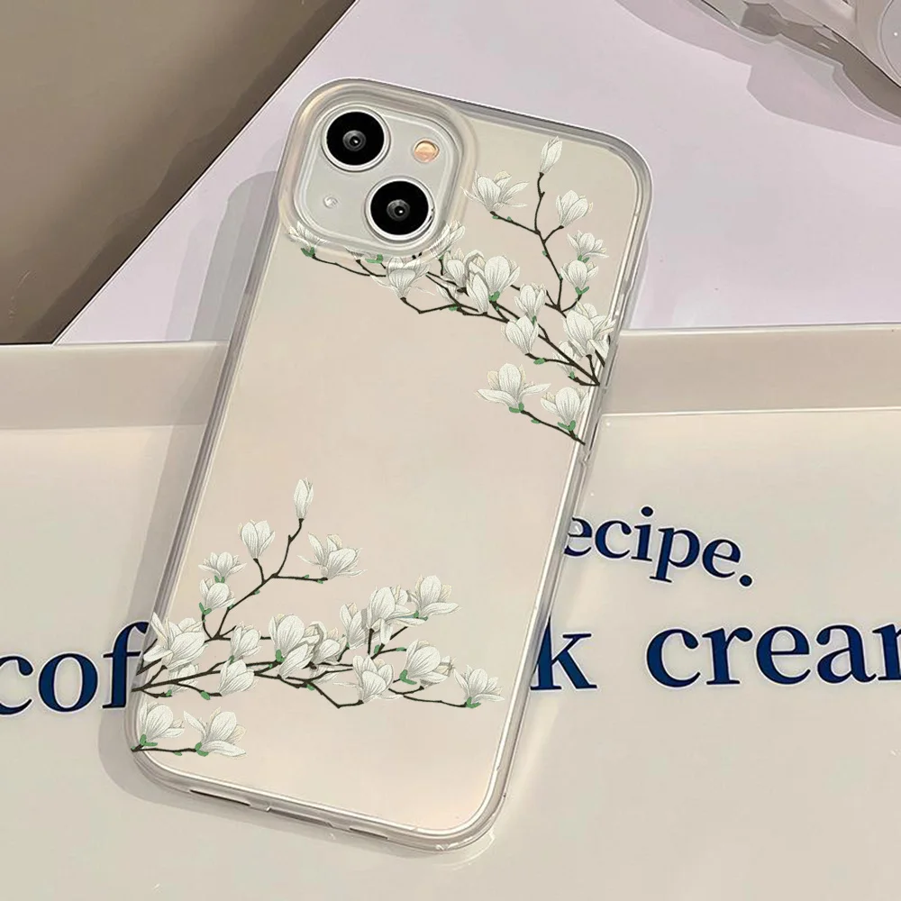 Öl-Ästhetik Blumen-Motiv Handyhülle für iPhone 11 14 16 15 Pro Max Plus 12 13 Mini Transparente Ultradünne Matte Rückseite – Detail 2