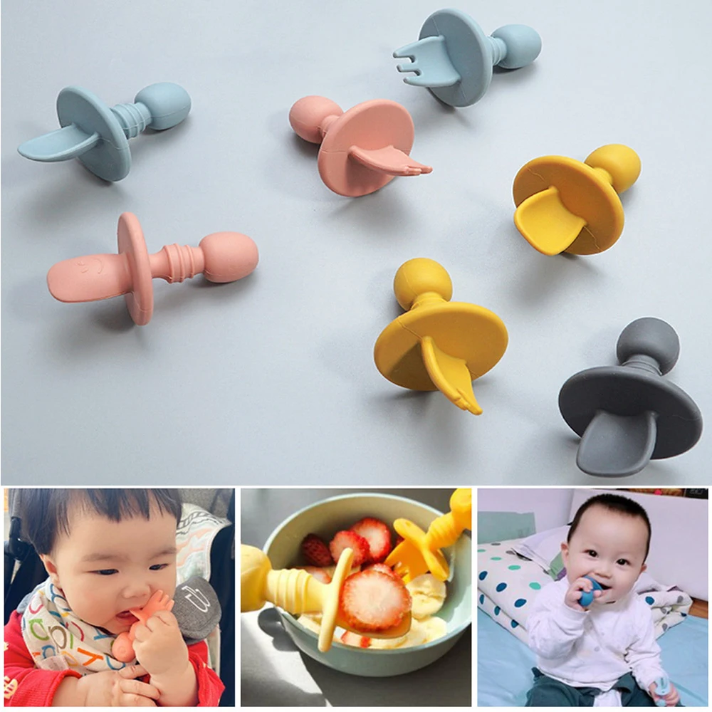BAP Free Food Grade Infant Mini Silicone Tableware Set Baby Soft Kitchen Accession Fork Spoon Kids Portable Soild Color TeaSpoo 4 BAP Free Food Grade Infant Mini Silicone Tableware Set Baby Soft Kitchen Accession Fork Spoon Kids Portable Soild Color TeaSpoo