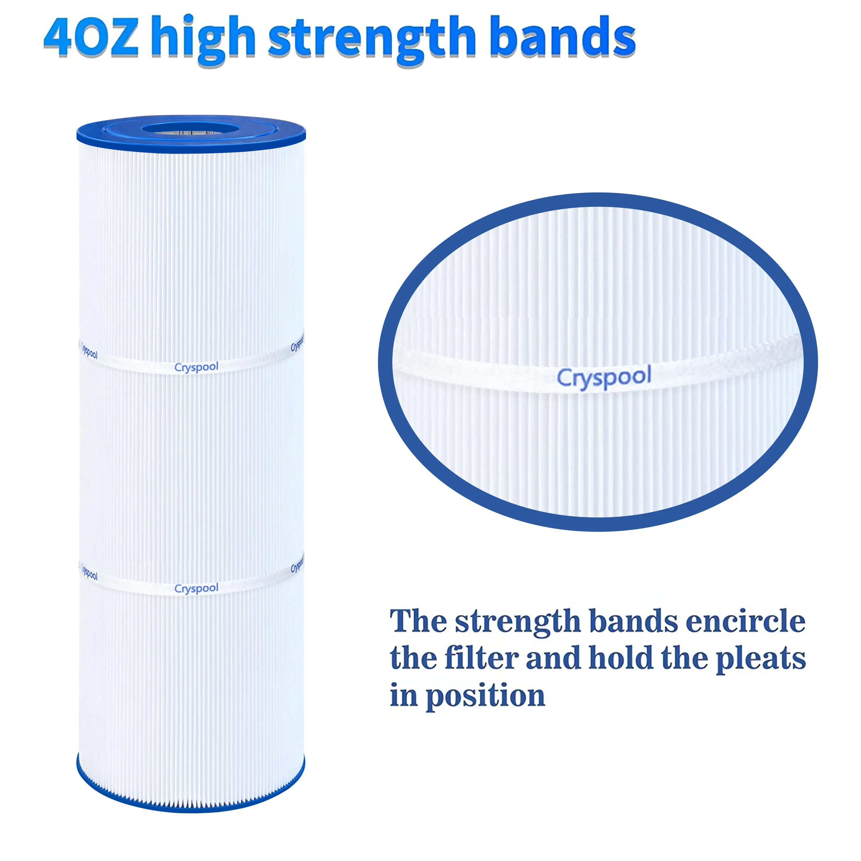 Spa Filter Cryspool Pool Filter Compatible with CX580XRE SwimClear C3025 C3030 PA81 C-7483 FC-1225 4&times;81 Sq. Ft 4 Pack