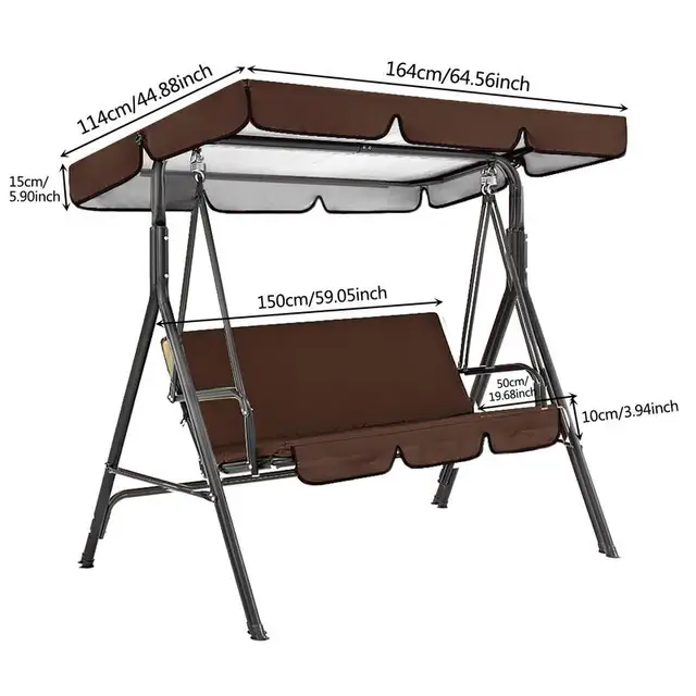 Garden Swing Ülés Párna Udvar Terasz Lengő Takaró Vízálló Porálló Napfényes Üléshinta Szék Borítóellenes Keret - Image 6