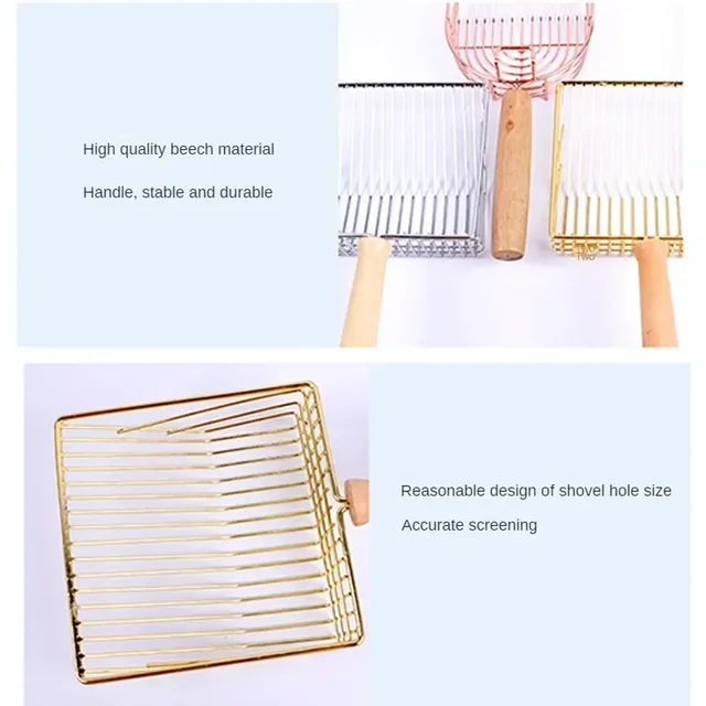 Cat Litter Shovel Wood Handle Cat Litter Shovel Toilet Cleaning Shovel Tools Pet Cleaning Accessories Supplies Cats Pet Products 4