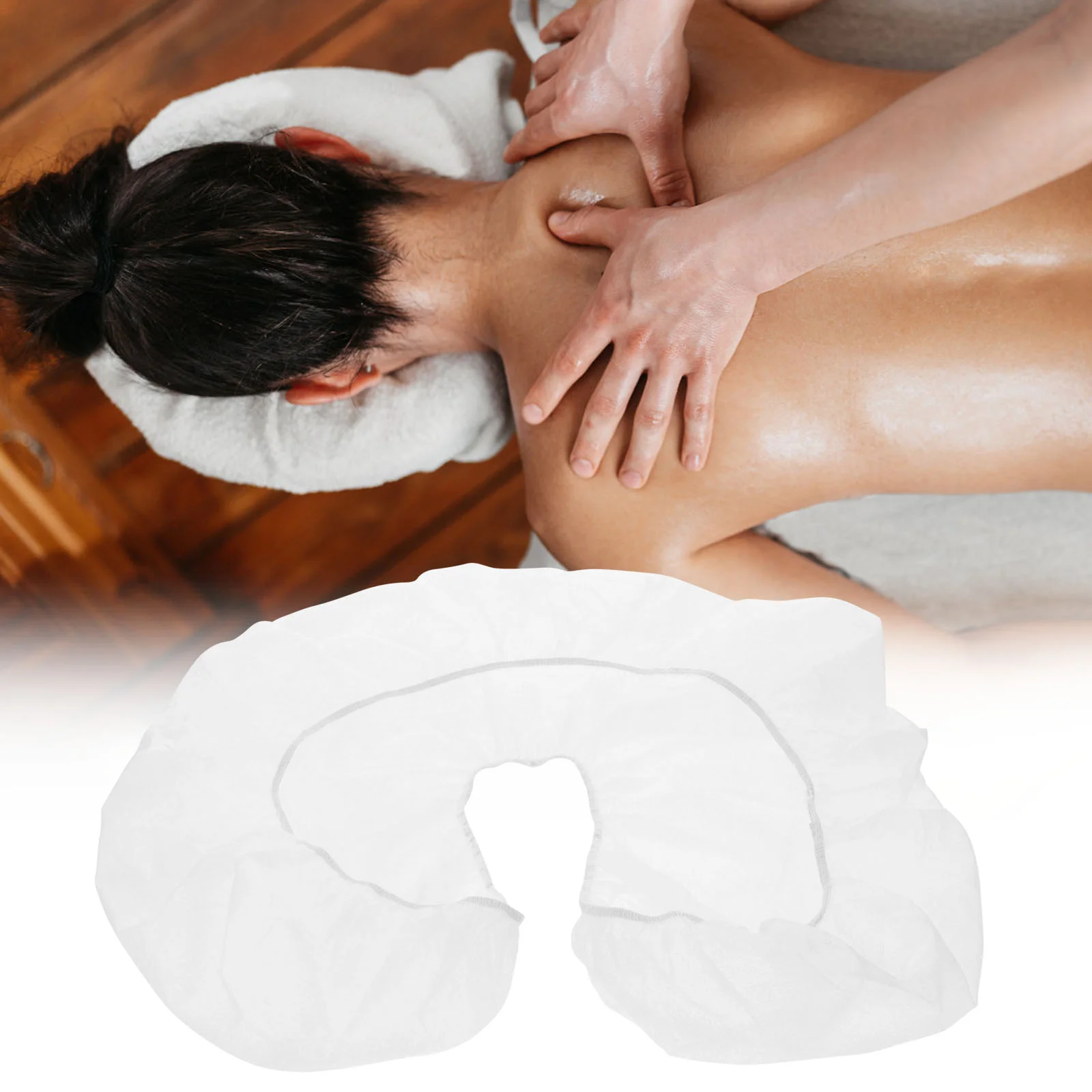 

100 Pcs Face Pillowcase Covers for Salon Bed Hole Cradle Breathable Massage Non-woven Fabric Rest Table Bassinet