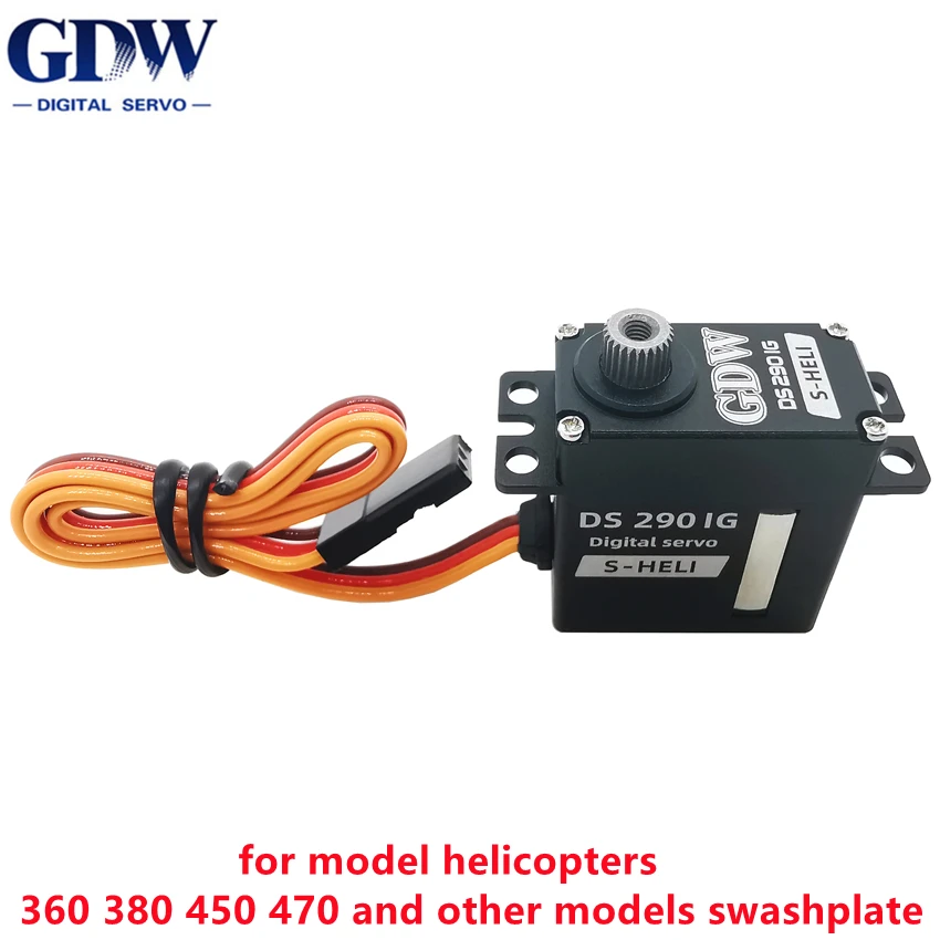 

GDW DS290IG 5,6 кг Крутящий момент металлическая оболочка железная Шестерня модель вертолета Swashplate микро цифровой сервопривод без сердечника