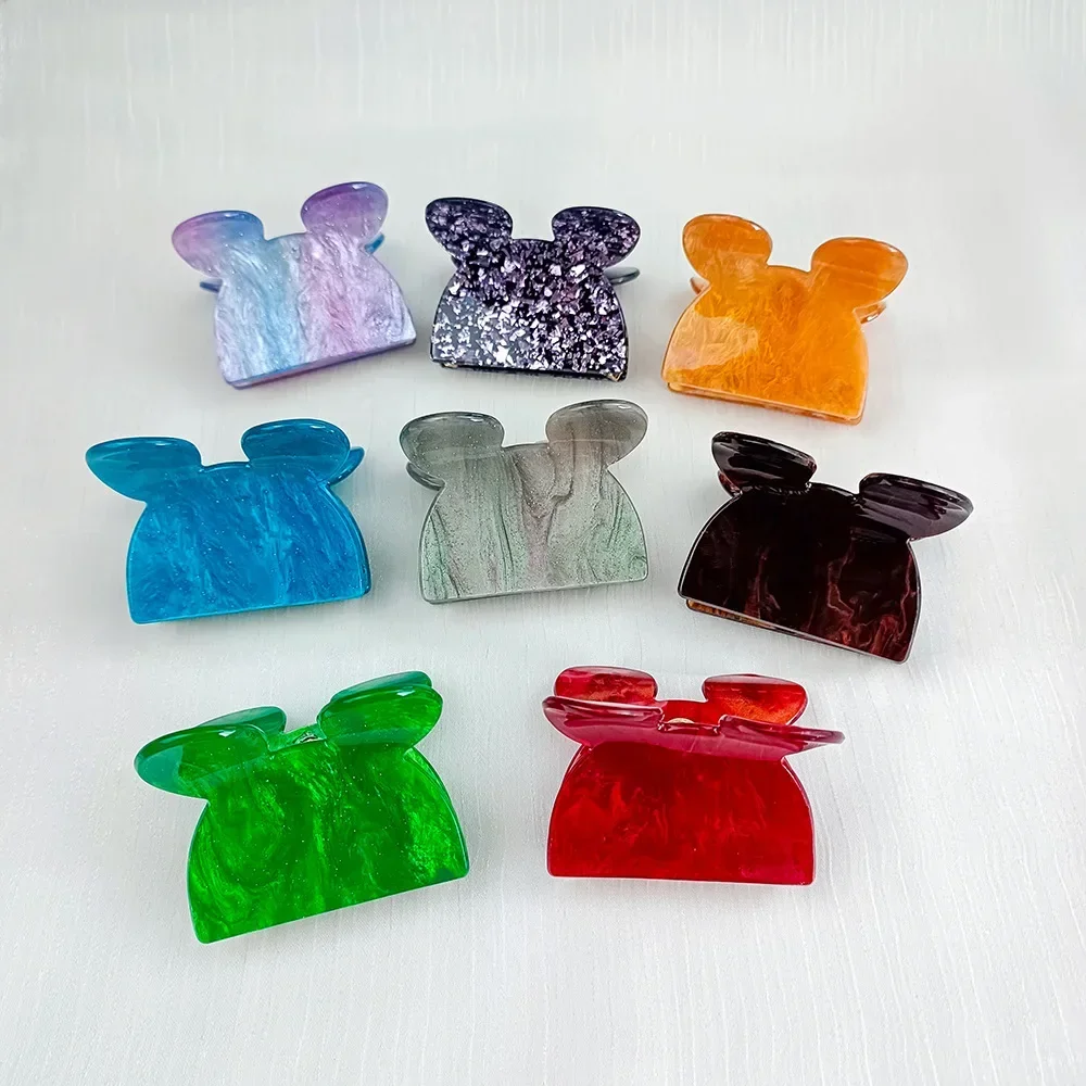 

Женские Акриловые зажимы для волос YHJ, милые зажимы для волос в стиле ретро с изображением Микки Мауса, краба, акулы, аксессуары для волос