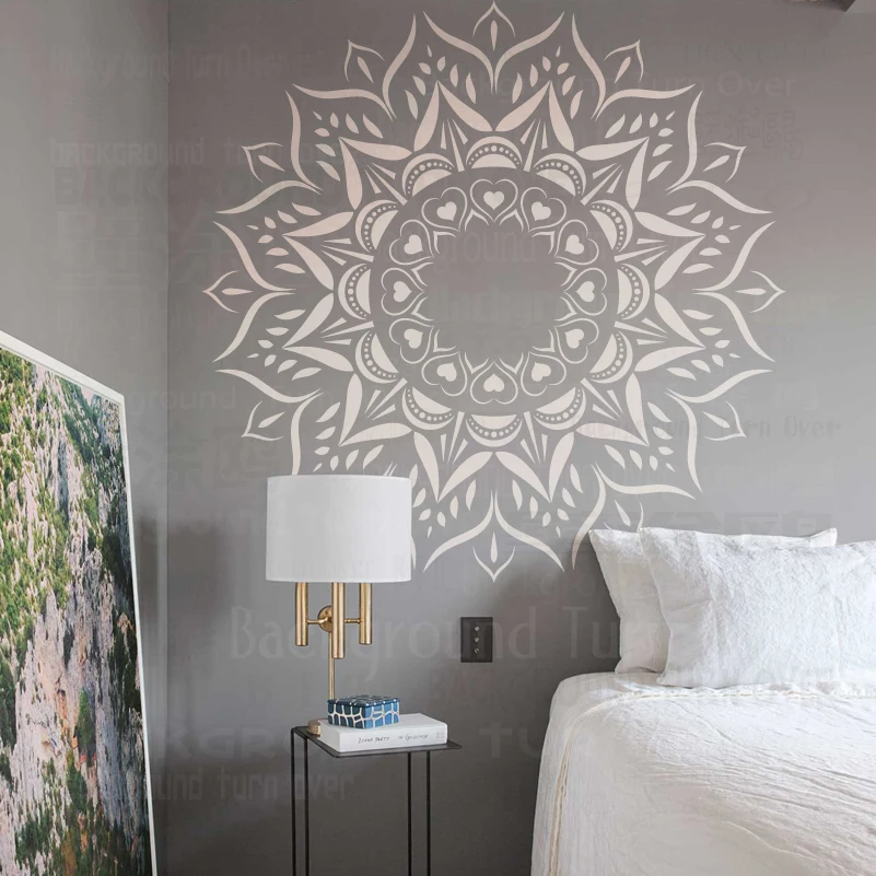 Estêncil para Decoração de Pintura Gesso Molde Decorativo Massa Mandala Grande Teto Redondo Grande S017 120cm 160cm