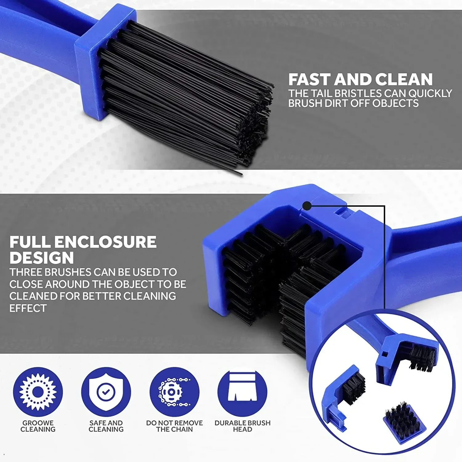 Bicycle chain cleaner Bicycle chain cleaning brush Bicycle cleaning kit Bike Chain Cleaner Bicycle Motorcycle Chain Cleaning Brush Dual Heads Cycling Cleaning Kit Cleaner Scrubber Tool kit