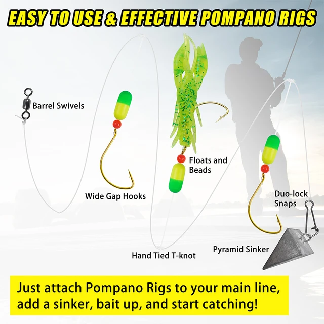 1Pack Saltwater Pompano Rigs for Surf Fishing Three Drops Pompano Rigs with  Barrel Swivel Hook Floats Duo Lock Snap and Beads - AliExpress