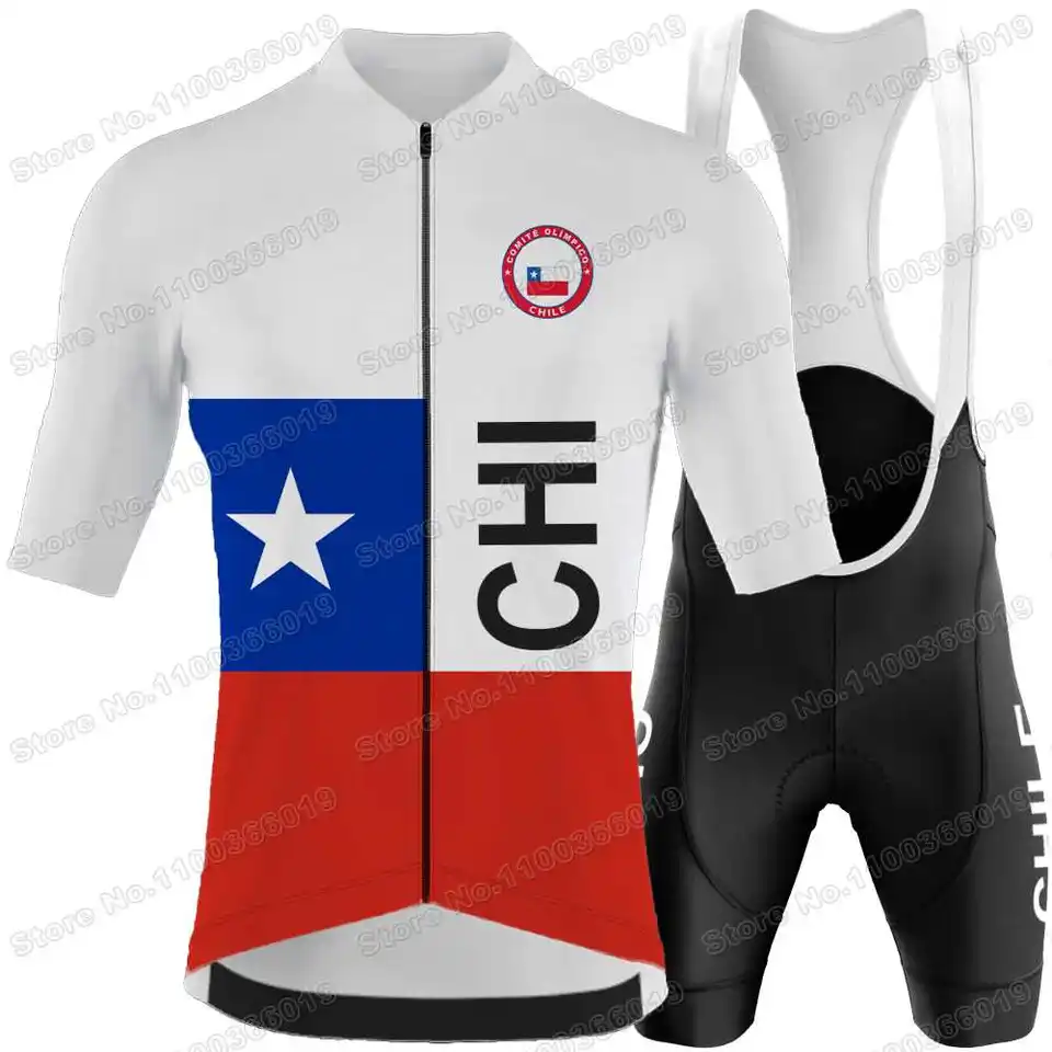 Tenue Cycliste équipe Nationale Chili - Veste XL Cuissard M - Manches Longues