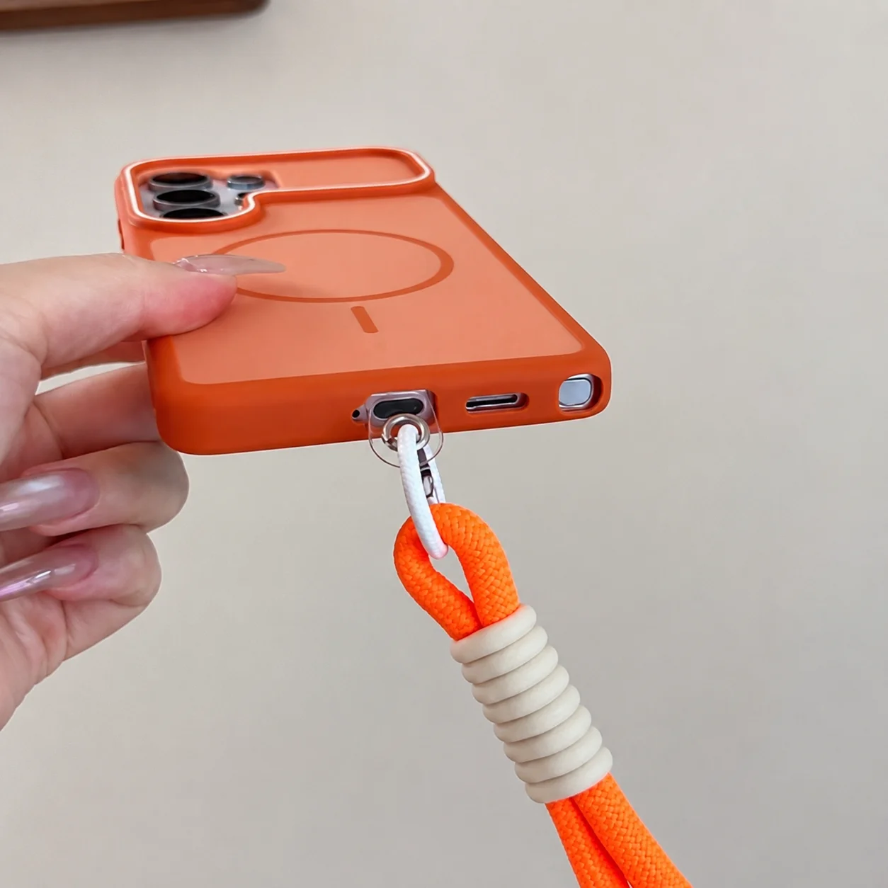 Portable Shock-Resistant Magnetic Phone Case with Lanyard - Protective Back Cover