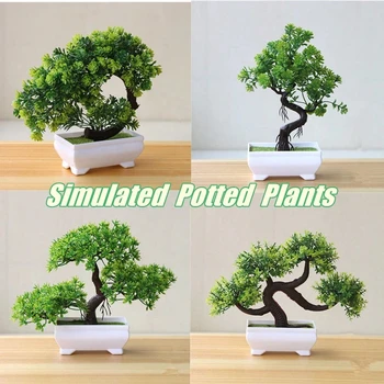 4Pcs Artificial Bonsai Trees – Fake Potted Plants for Home & Office Décor, Birthday & Wedding Gift 1