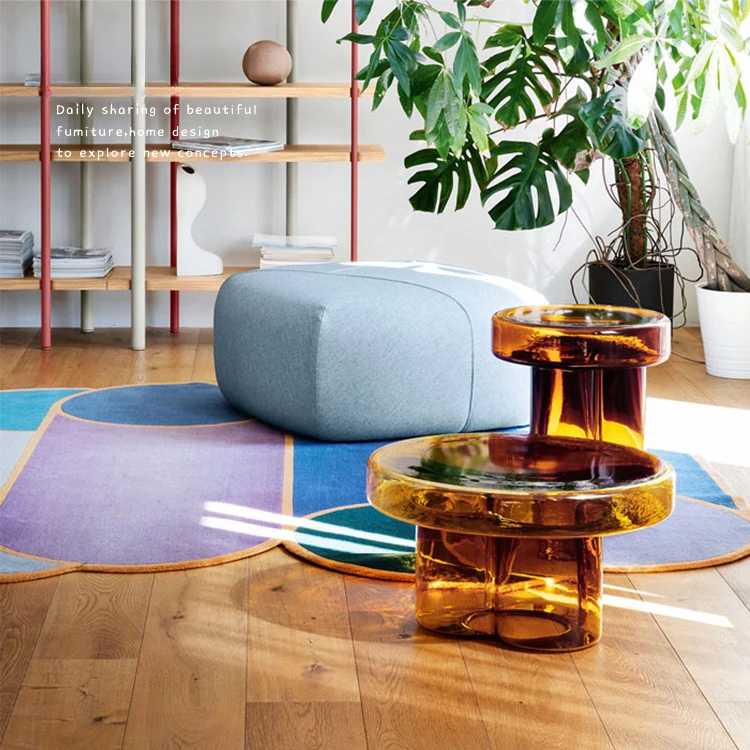 コーヒーテーブル ポストモダンな八角形の透明強化ガラスコーヒー