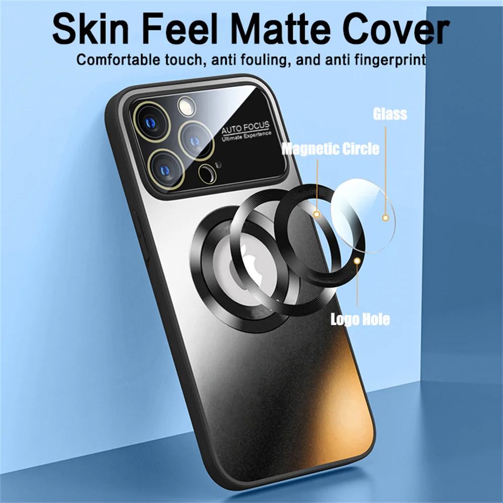Premium Frosted Magnetic Phone Case with Full Lens Protection - Solid Color Cover