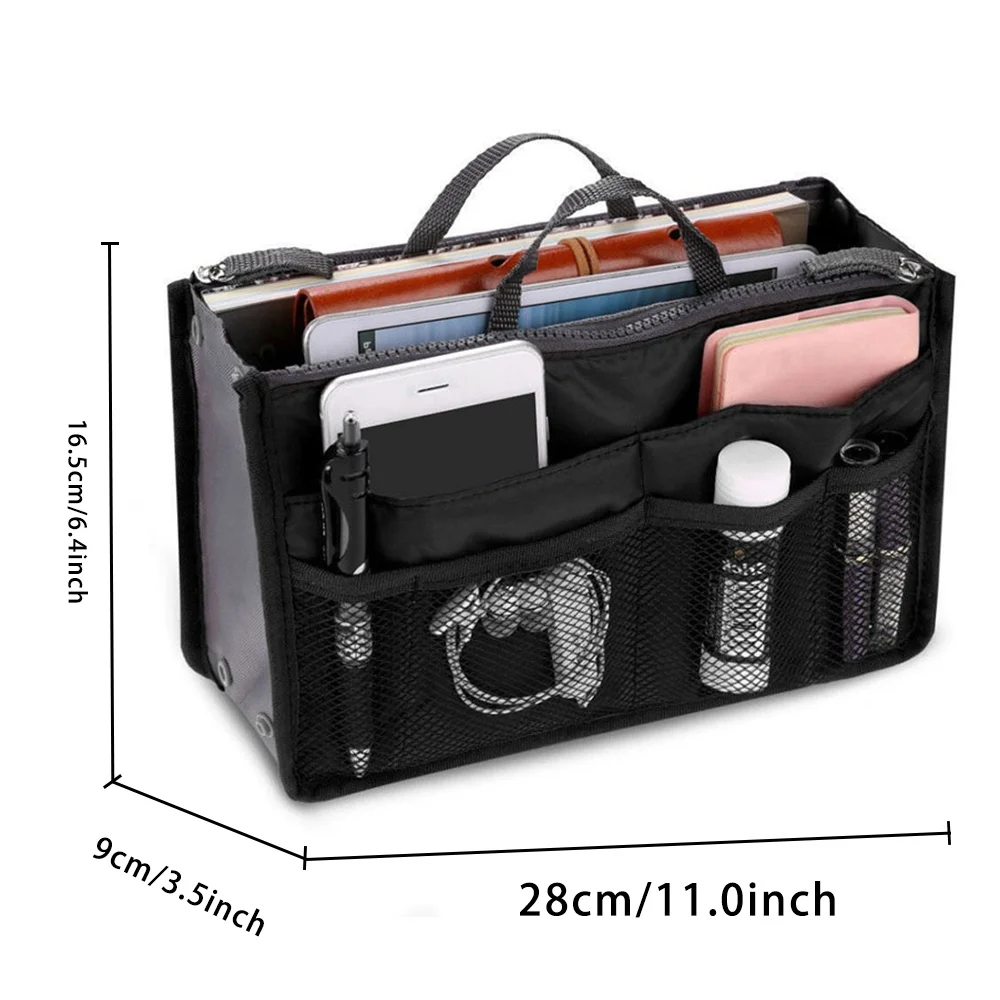 Multipurpose Large Capacity Organizer Insert for Handbags and Travel Use