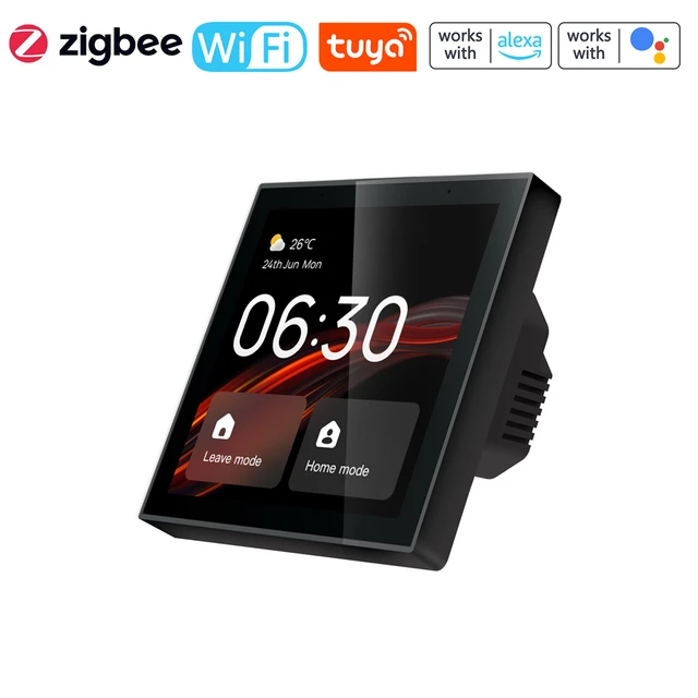 igbee Smart Touch Screen Control Panel 4inch in-wall Central Voice Control for Amazon Alexa Life MOES APP _ - AliExpress Mobile
