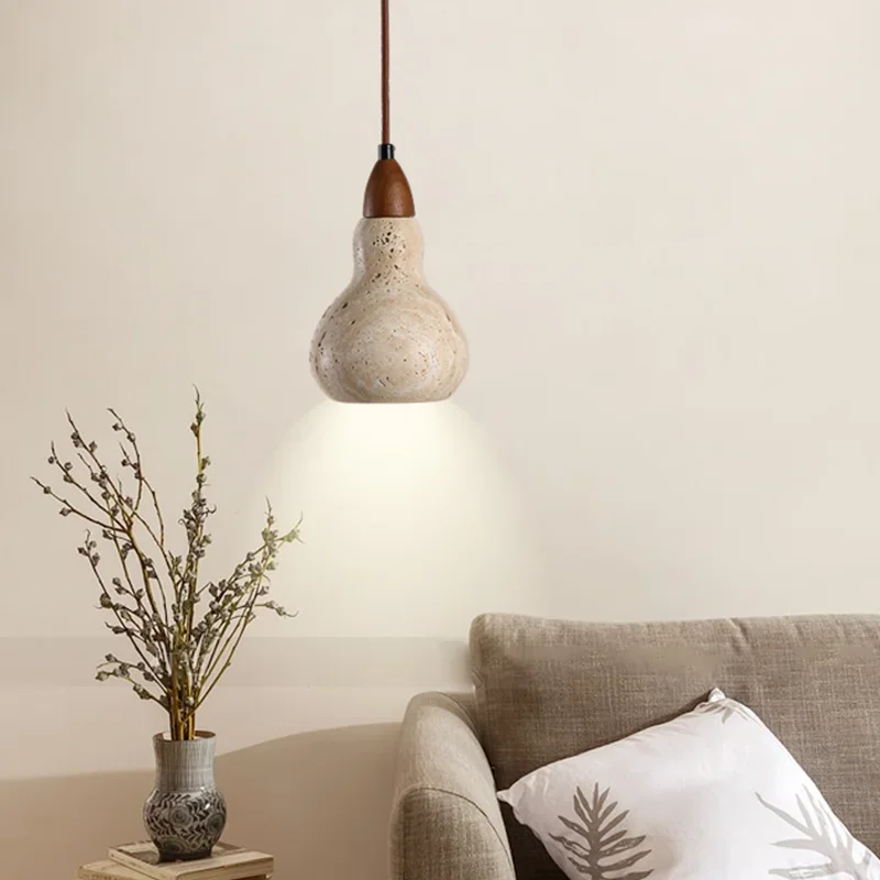 

Vintage Natural Stone Art Pendant Lamp LED Hanging Chandelier Bedroom Bedside Decoration Home Lighting Fixtures