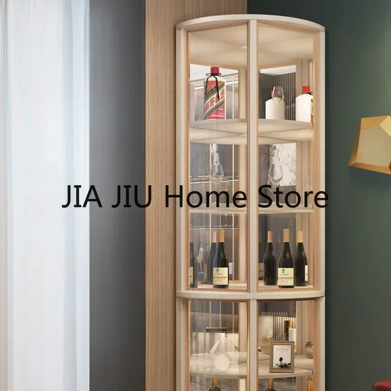 Liquor Glass Wine Cabinets Modern Luxury Simplicity Home Wine Cabinets Wall Living Room Botellero Vino European Furniture QF50JG