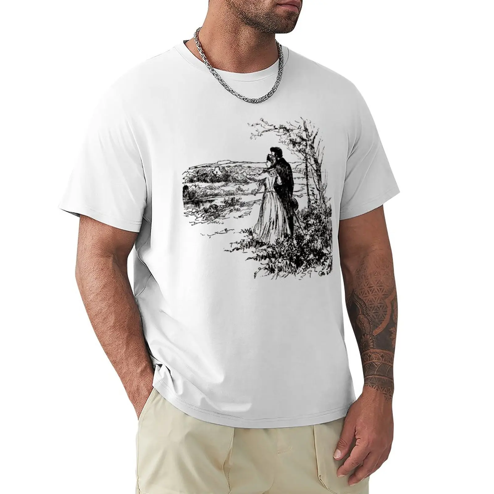 Antique Jane Eyre Illustration 2 T-Shirt Graphics Hippie Clothes Magliette Vintage Da Uomo