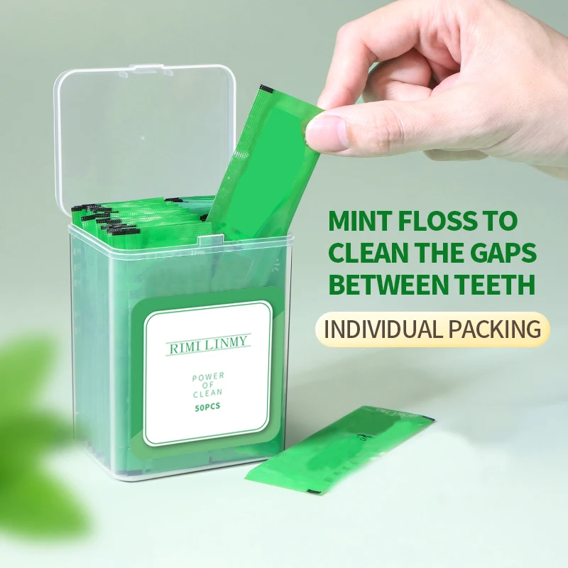 Dental Floss Stick Mint Flavor Individually Packaged Toothpick Cleaners Food Grade Disposable