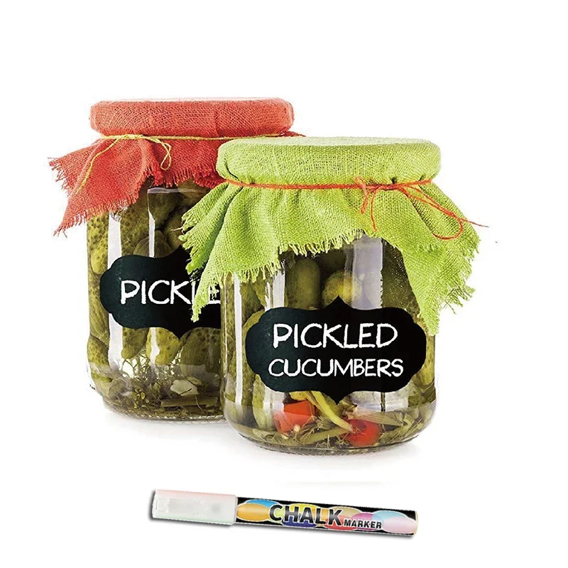 Kitchen storage jar Toolbox White Marker Waterproof Reused Jars Glass Bottles Chalkboard Labels for Home Decor Stickers