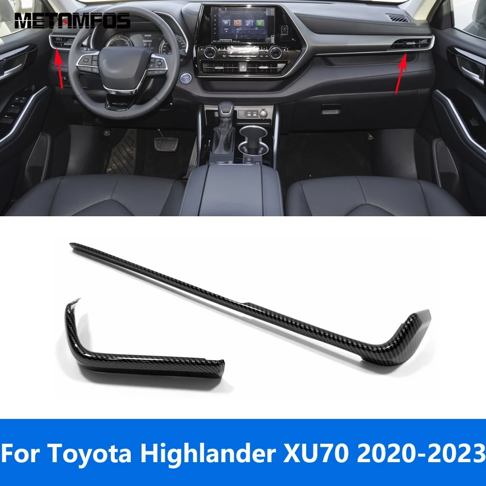 

Для Toyota Highlander Kluger XU70 2020-2022 2023 углеродное волокно приборная панель боковая Передняя Крышка вентиляционного отверстия отделка автомобильные аксессуары