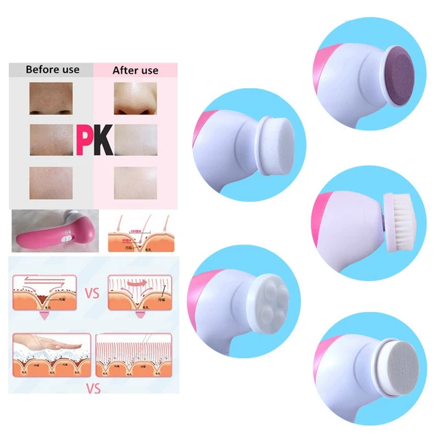 brosse visage electrique de nettoyage du visage 5 en 1, Machine à laver