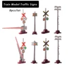 8pcs/lot Miniature Traffic Signs Railroad Scene ABS Plastic Vehicle Toys Railway Train Layout for Diorama 1