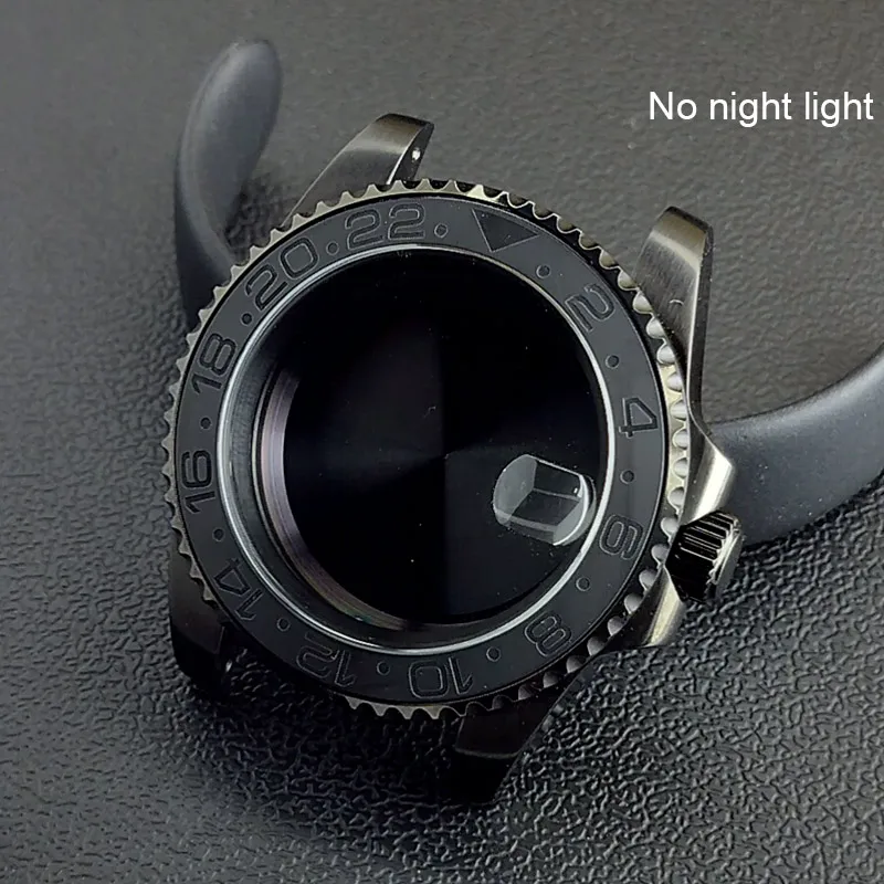 40MM Sapphire Glass GMT Bidirectional Rotation Watch Case with Accessories
