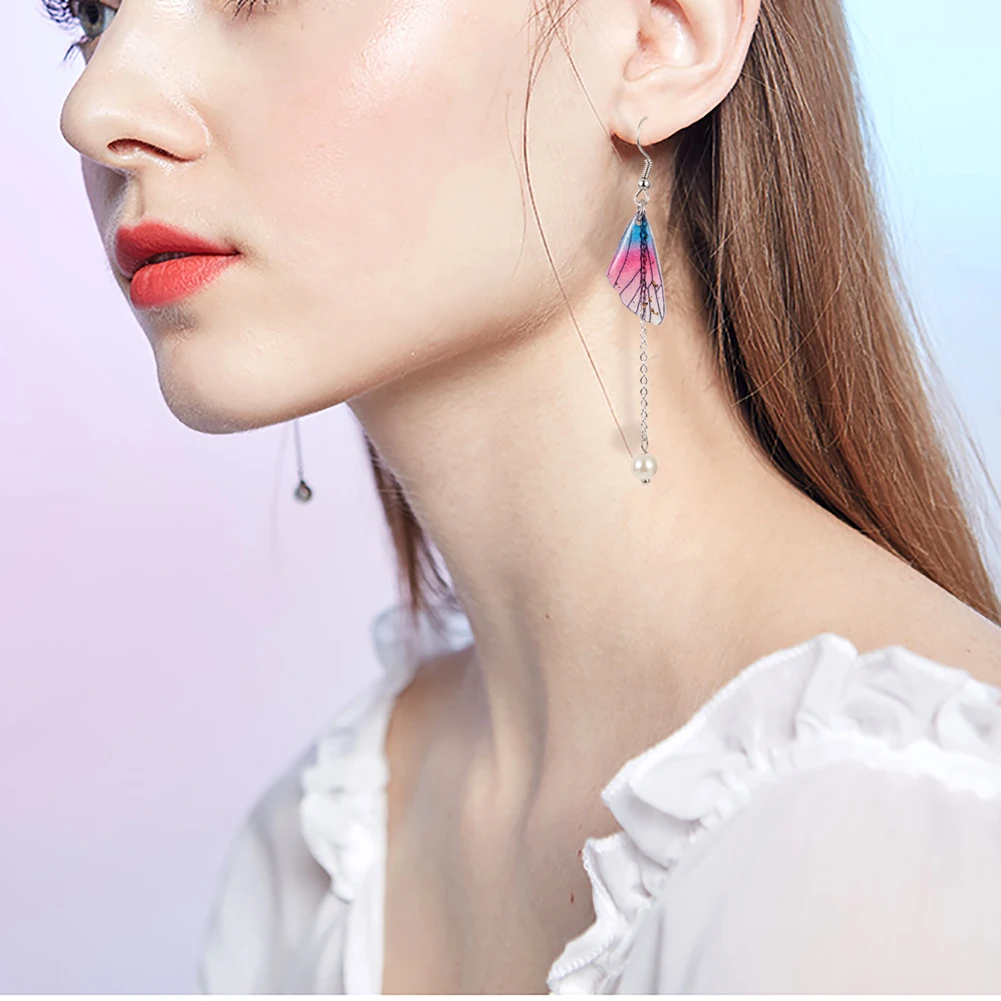 100Pcs Insects Wing Colored Transparent Resin Pendants with Gold Color Foil Charms for DIY Necklace Bracelet Jewelry Making