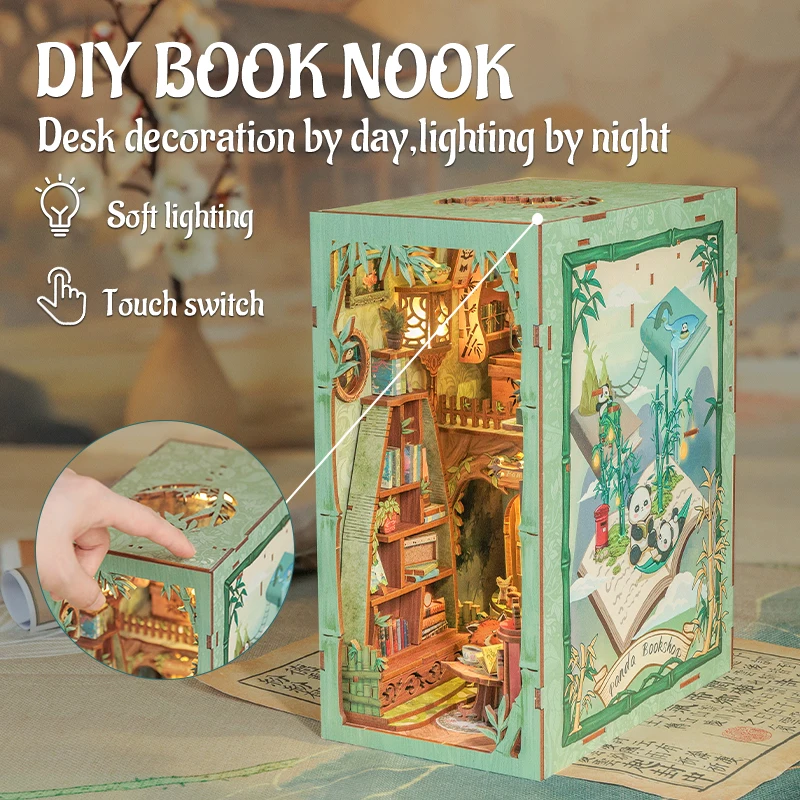 Kit Casa In Miniatura Fai Da Te Con Luci LED E Mobili In Legno Per Adulti