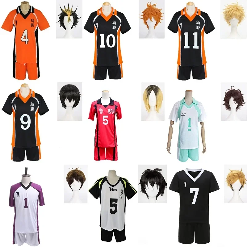 

Haikyuu Cosplay Costume Volleyball Club Jerseys Uniform Hinata Shoyo Yu Nishinoya Kozume Kenma Oikawa Tooru Sportswear Wigs