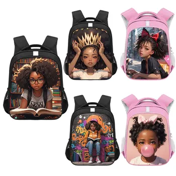 Afro Girls Print Backpacks Melanin Latino Africa Women Rucksack Children School Bags Ladies Laptop Daypack Travel Bag